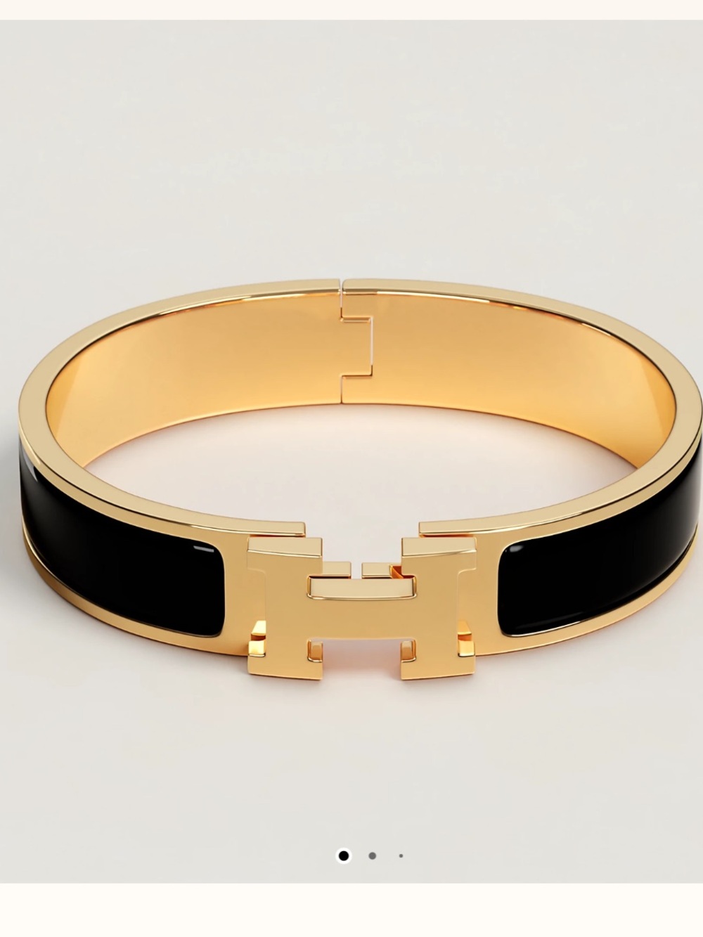 Hermes- Clic H bracelet -Black and Gold